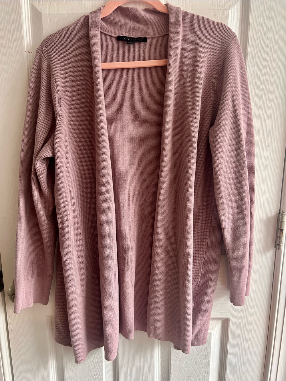 Cyrus Open-Front Cardigan in Dusty Mauve